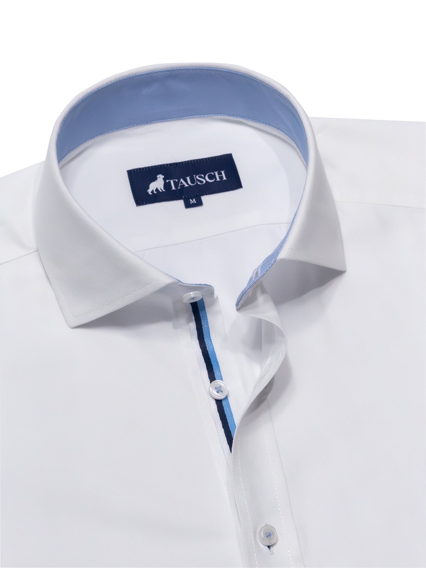 Camisa Blanca Twill contraste Azul / Azul