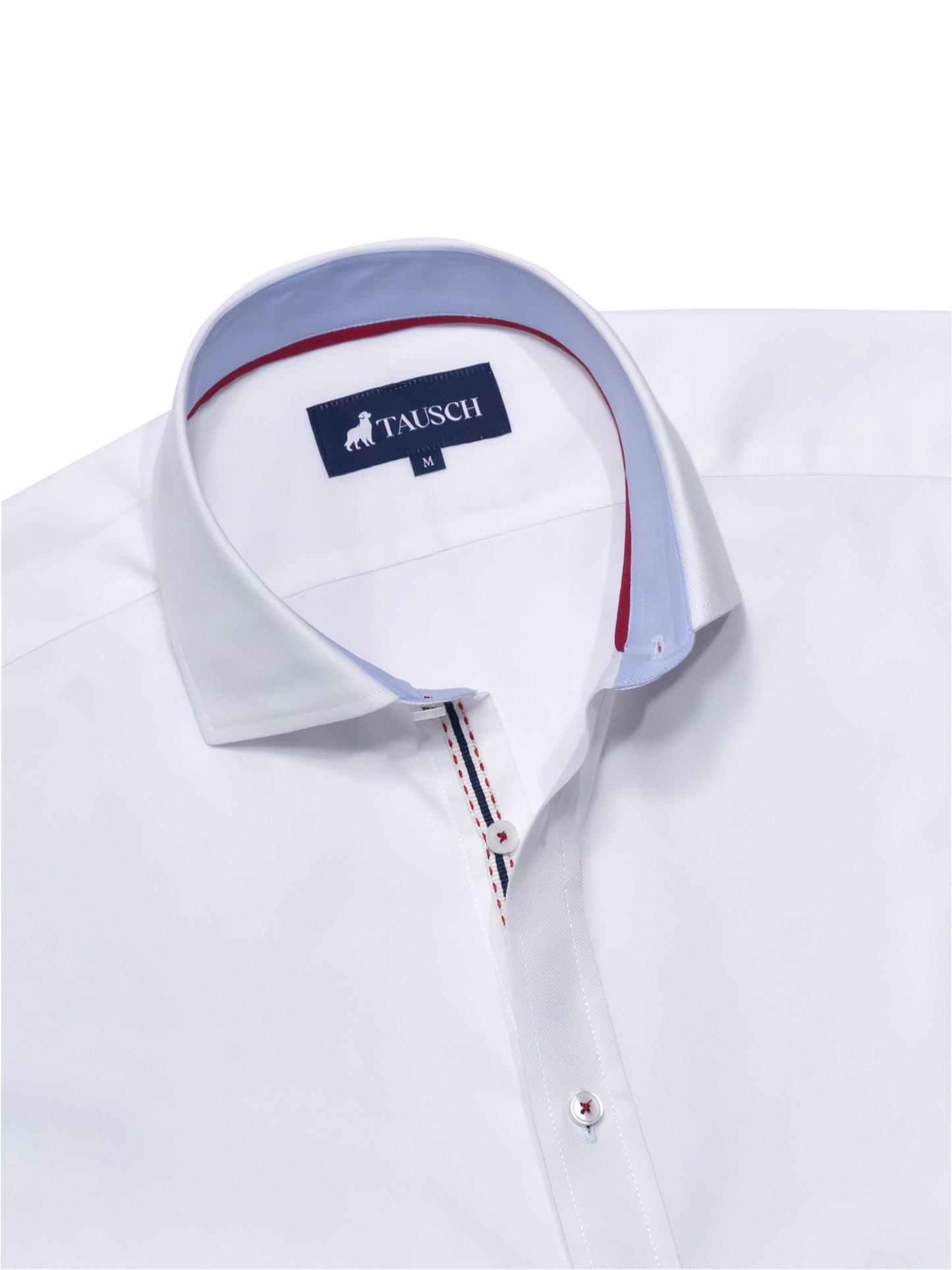 Camisa Blanca Twill contraste Azul / Rojo