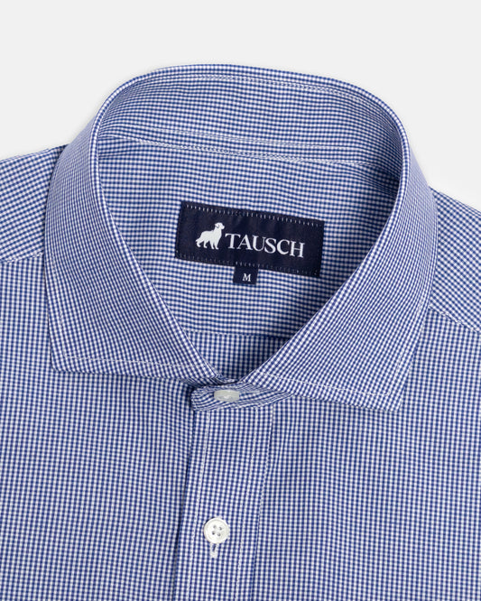 CAMISA HOMBRE MINICUADRO AZUL MEDIO