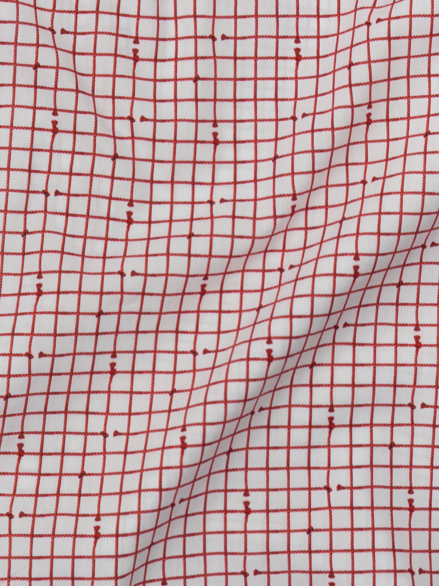 BLUSA DAMA BLANCA PRINT CUADROS LAZO ROJO BOLSILLO