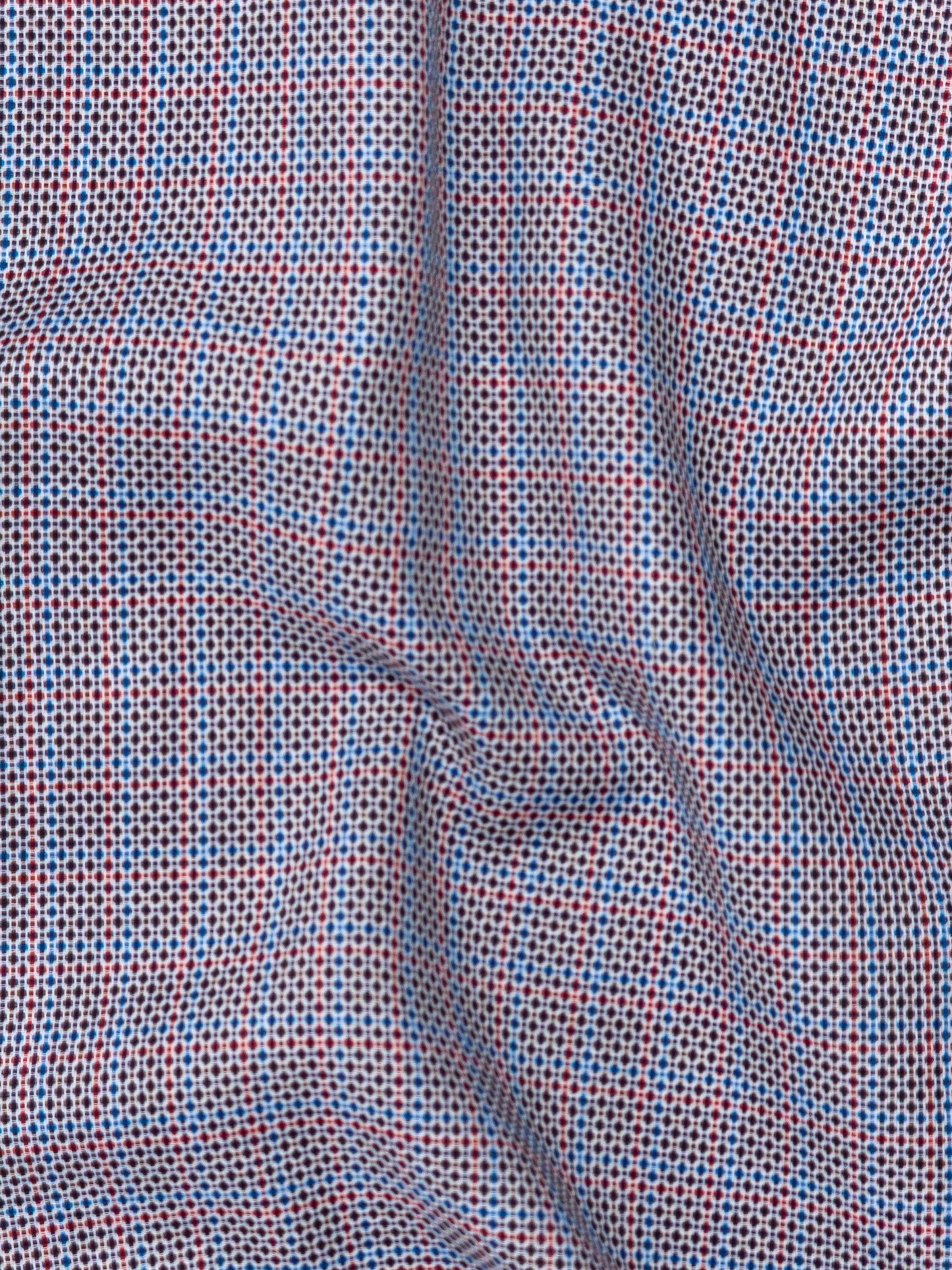 CAMISA HOMBRE CUADROS Y ROMBOS AZUL-ROJO