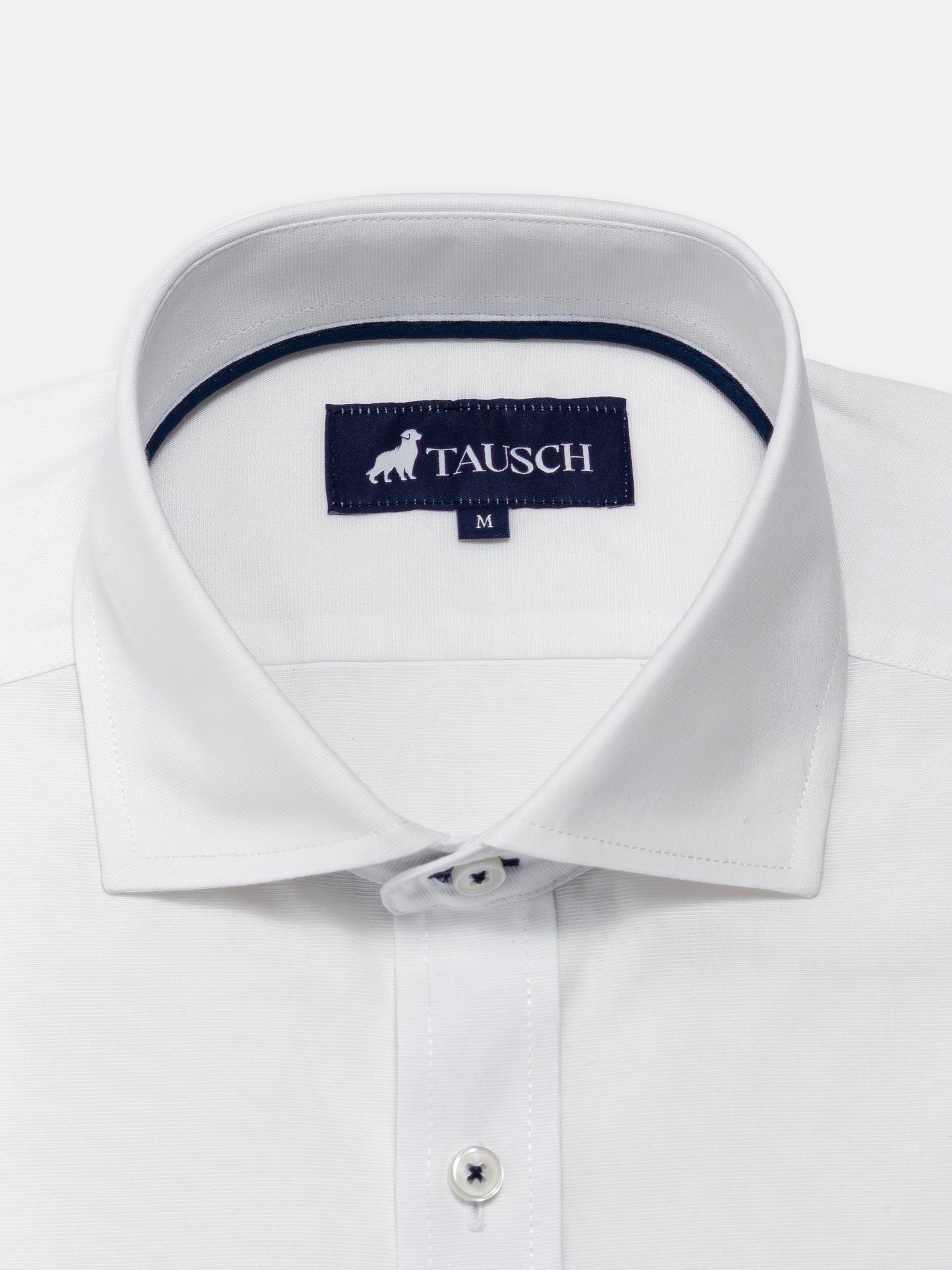 CAMISA HOMBRE BLANCA TWILL CTE AZUL OSCURO