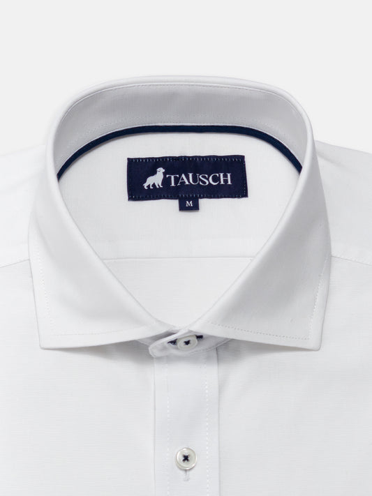 CAMISA HOMBRE BLANCA TWILL CTE AZUL OSCURO