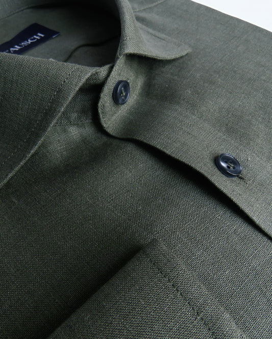 CAMISA HOMBRE MARRAKECH LINO VERDE OLIVA