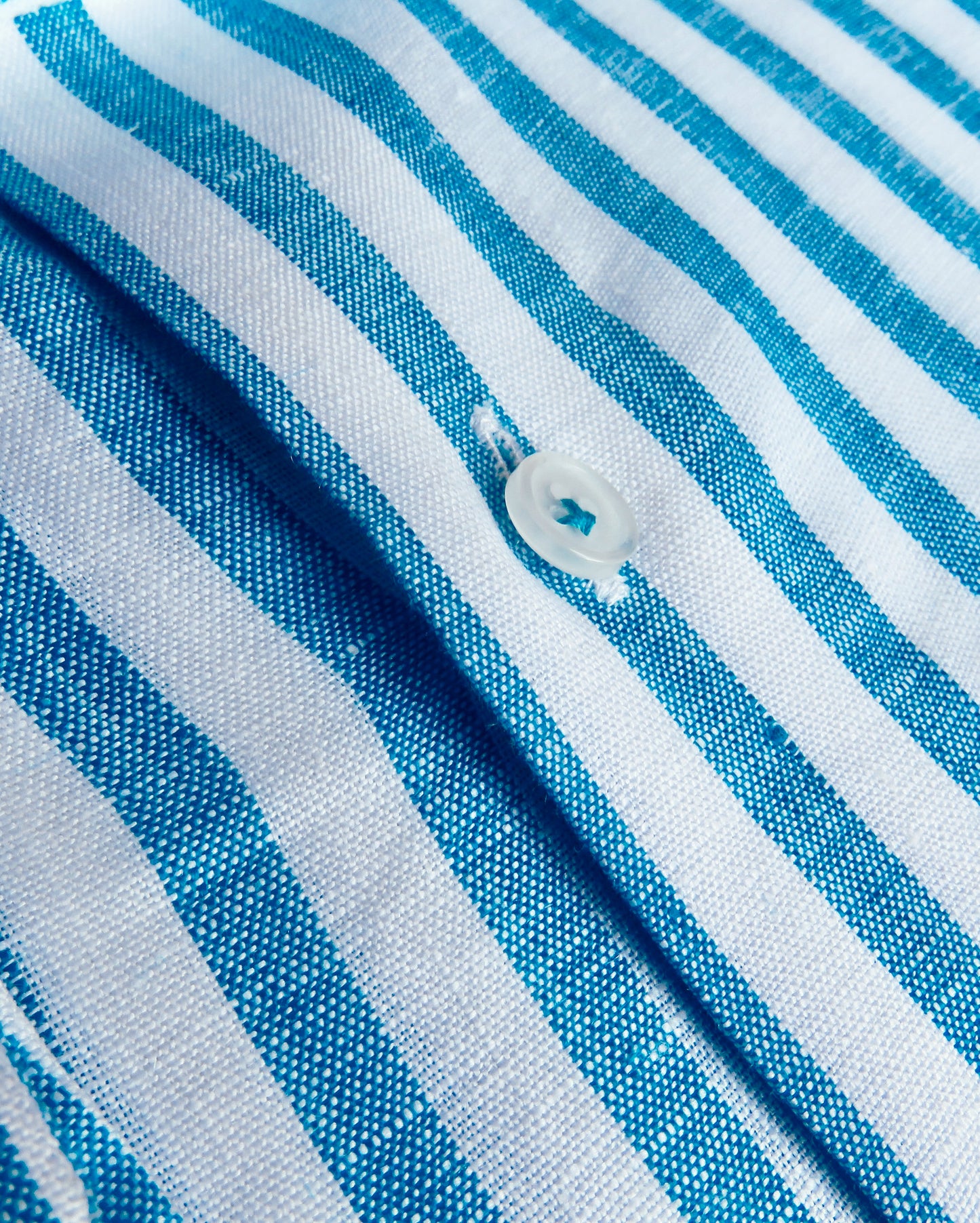 CAMISA HOMBRE SANTORINI LINO RAYA TURQUESA
