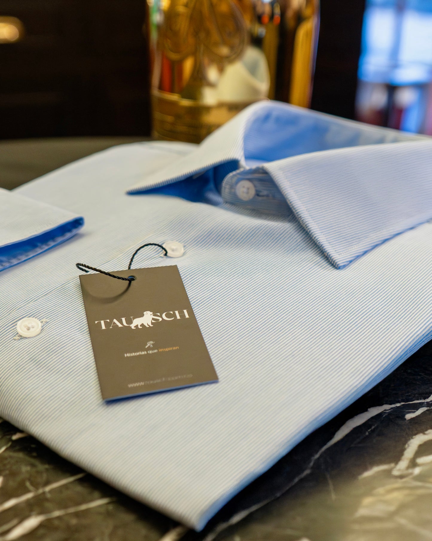 NAPOLI CAMISA MIL RAYAS CELESTE