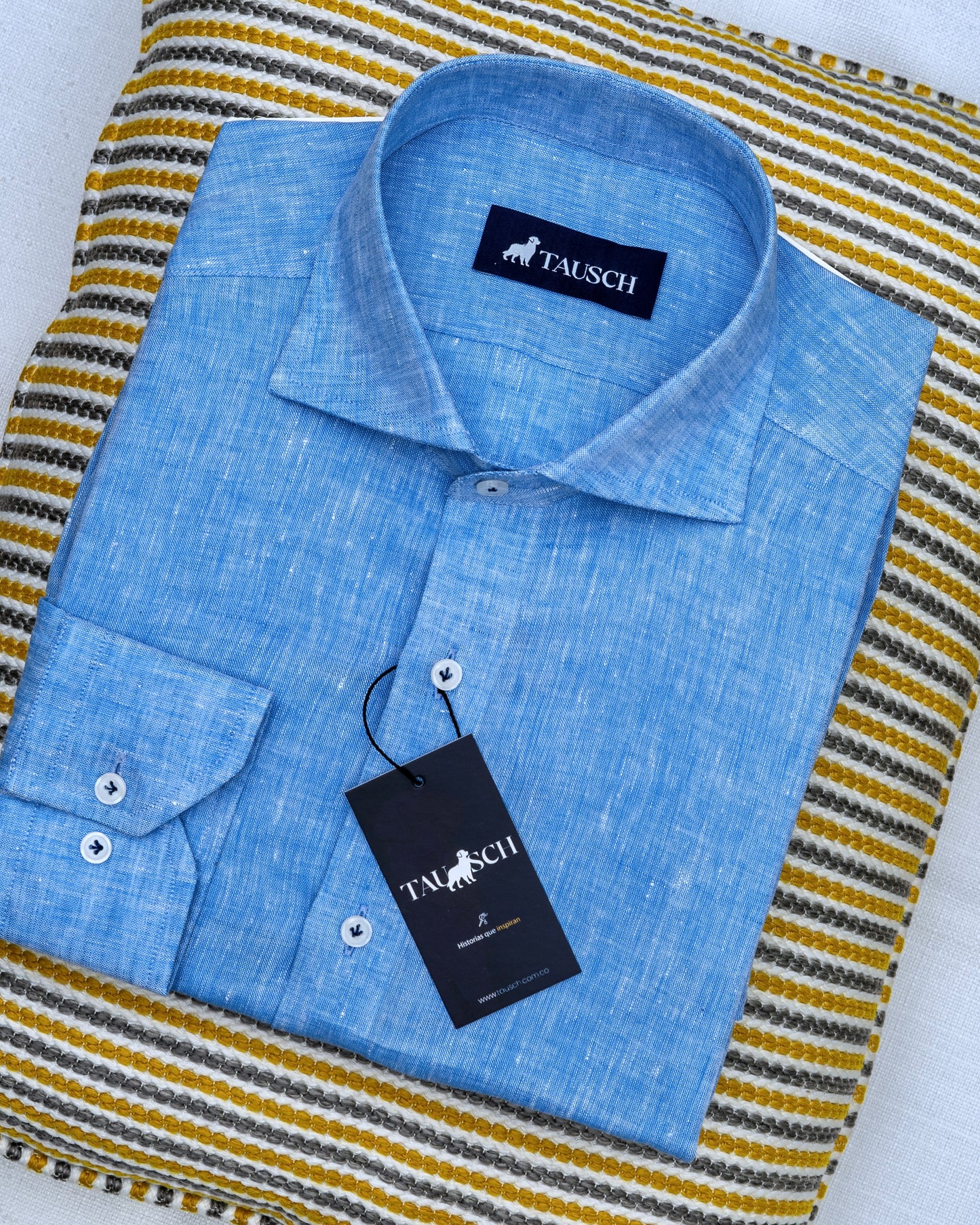 Camisa Niza lino sky blue
