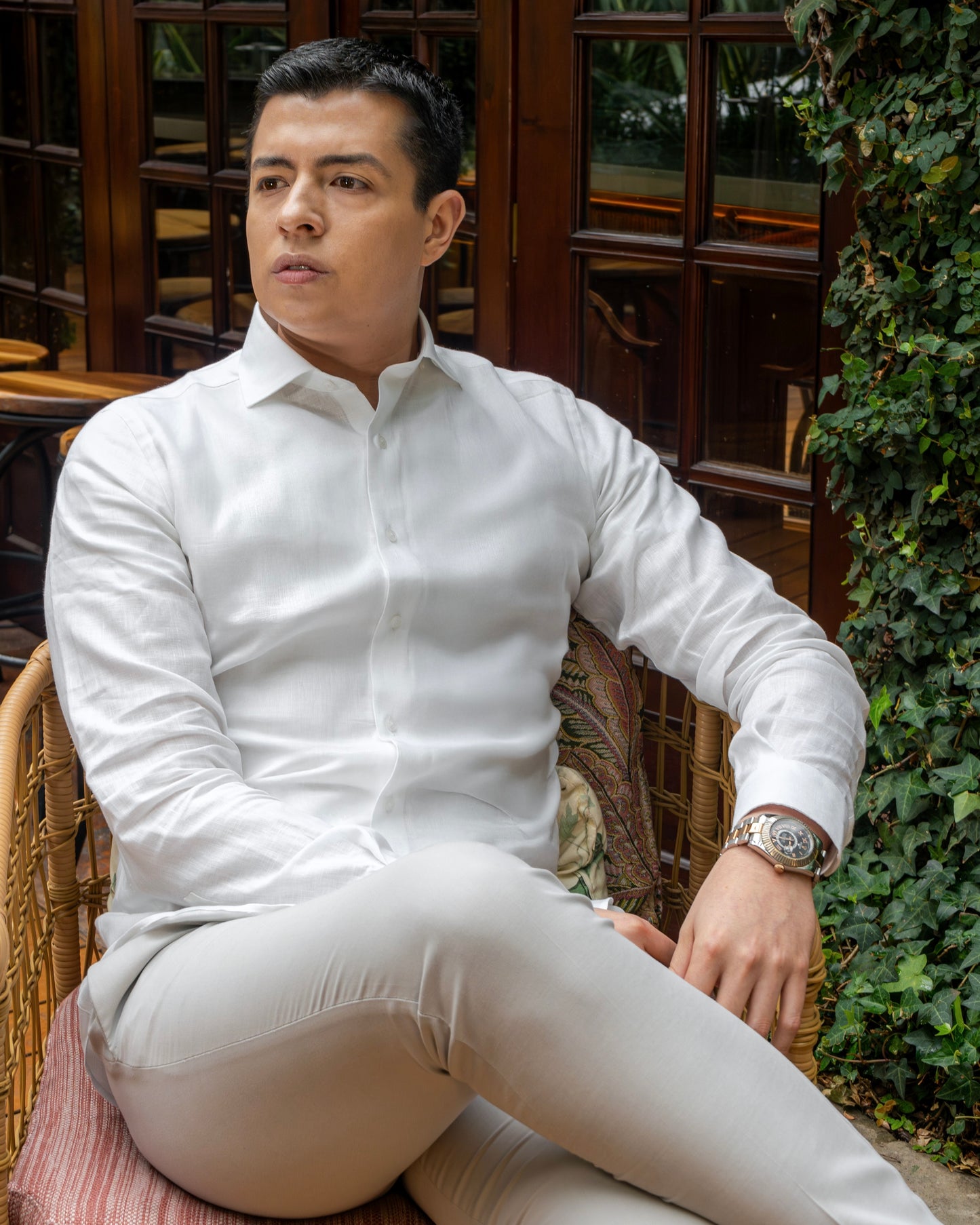 Camisa Cartagena lino blanco