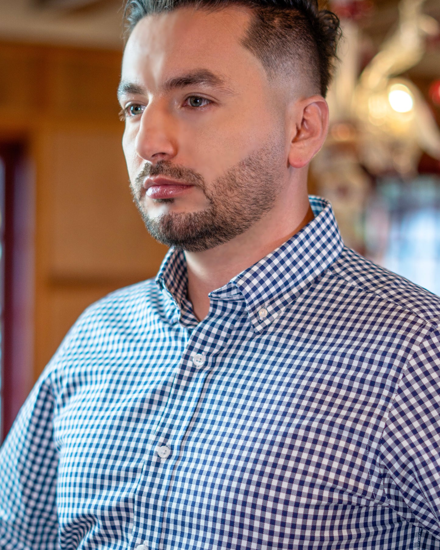 Camisa Portland cuadros azul marino