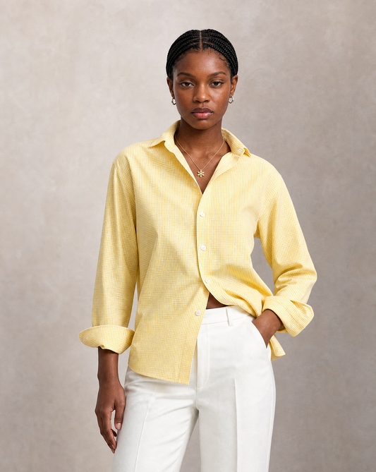 BLUSA DAMA MINICUADRO AMARILLO