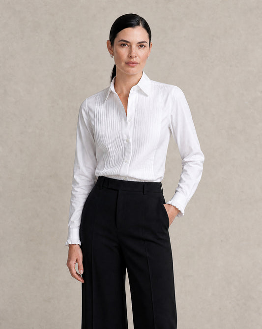 BLUSA DAMA BLANCA PLIZADO