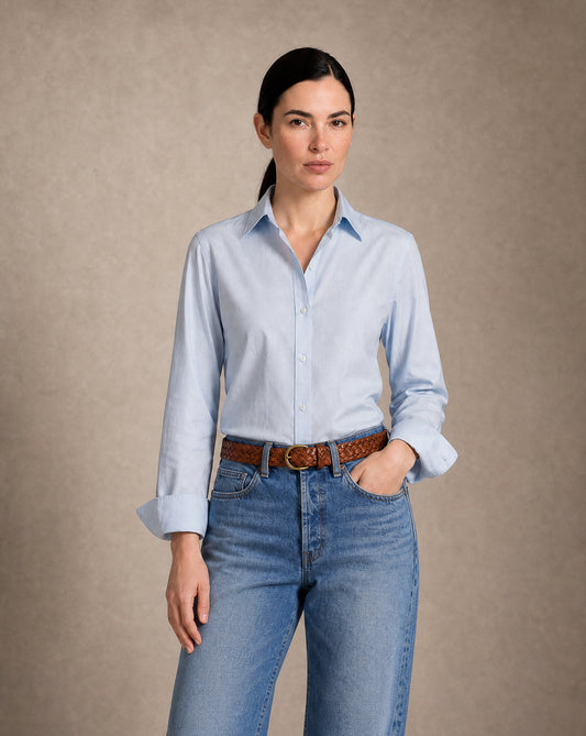 BLUSA DAMA AZUL CELESTE
