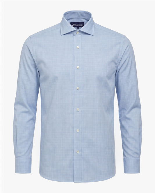 CAMISA HOMBRE CUADRO PRINCIPE DE GALES AZUL CLARO