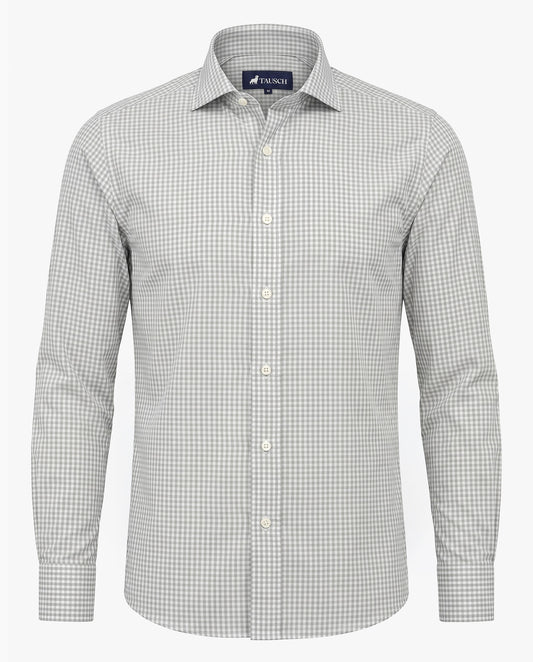 CAMISA HOMBRE CUADRO GRIS PERLA