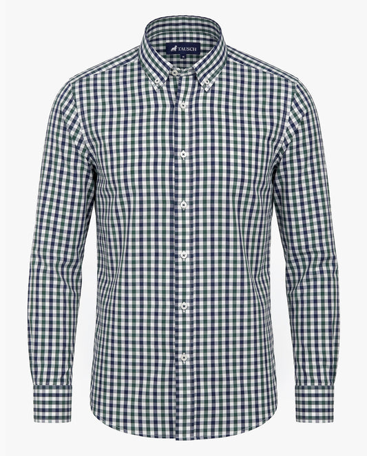 CAMISA HOMBRE CUADRO VERDE AZUL OSCURO