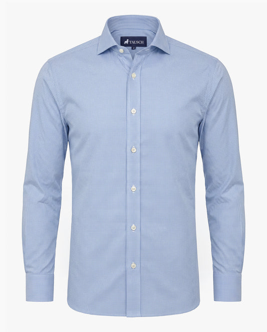 CAMISA HOMBRE MINICUADRO AZUL CLARO