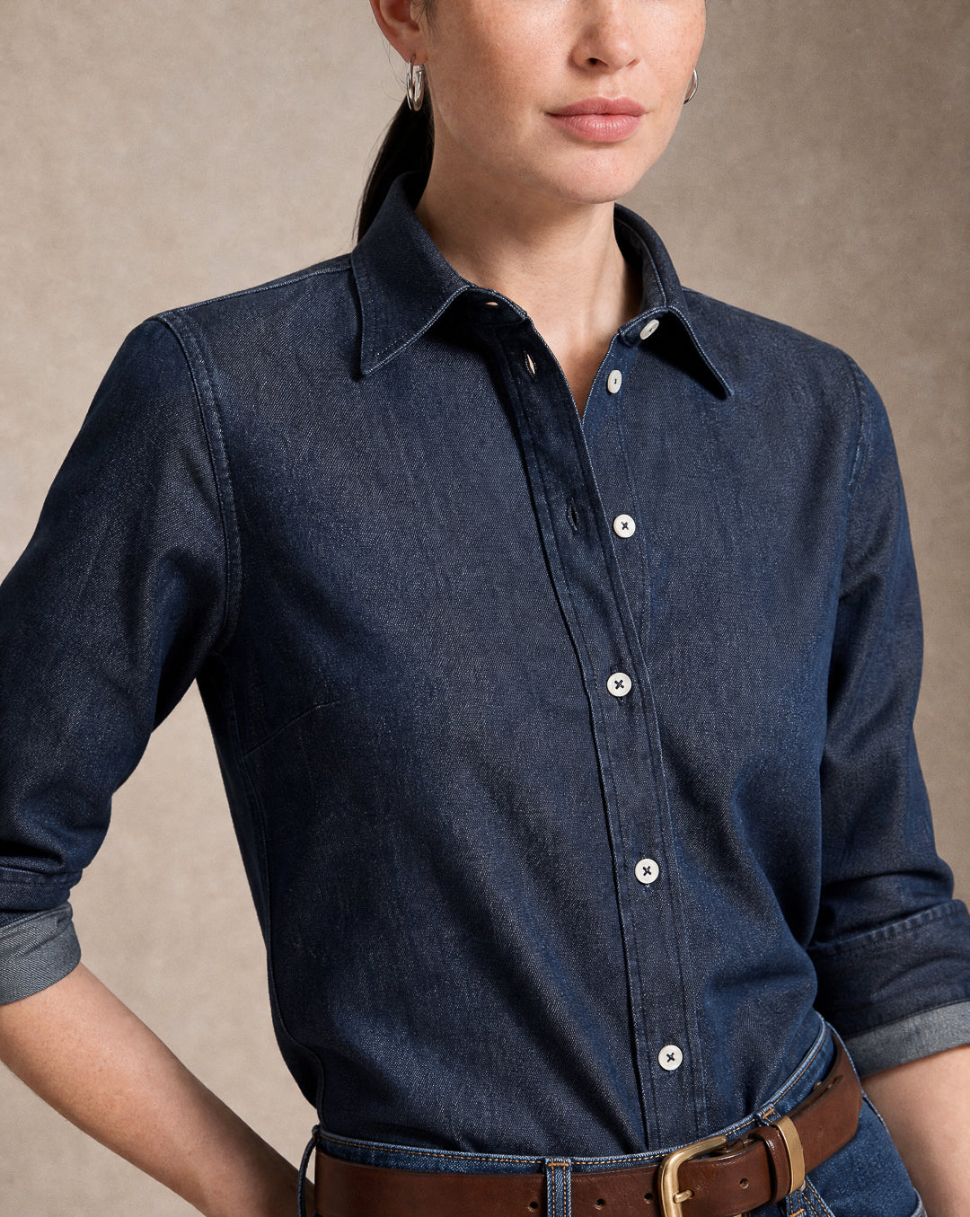 BLUSA DAMA DENIN AZUL OSCURO