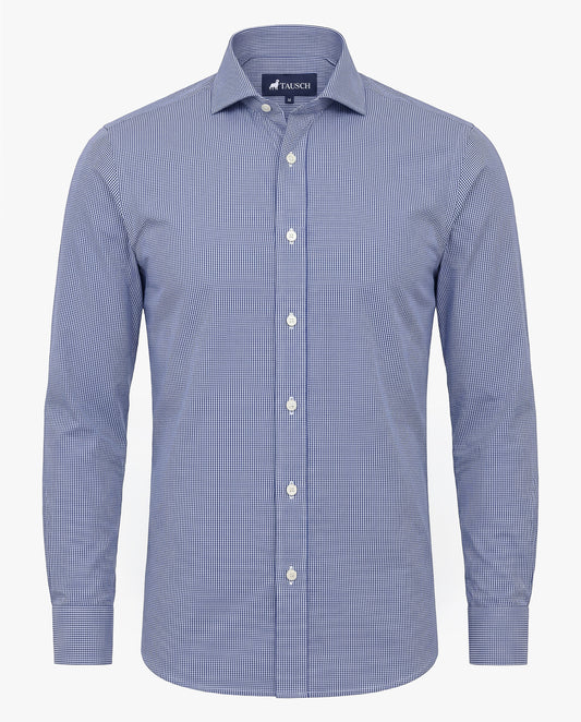 CAMISA HOMBRE MINICUADRO AZUL MEDIO