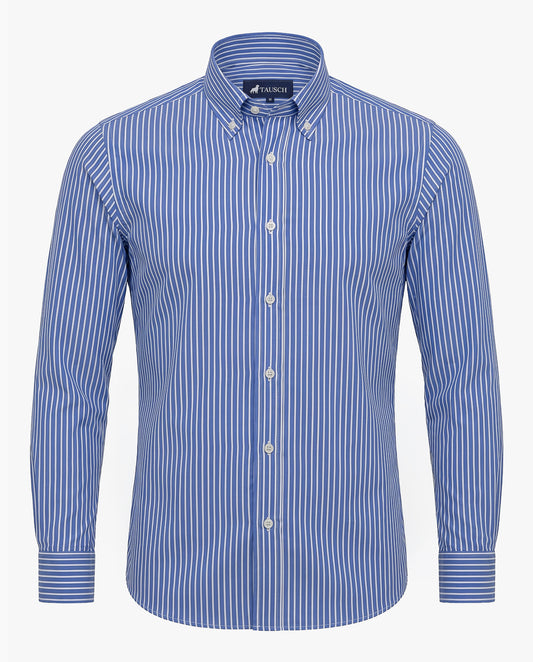 CAMISA HOMBRE RAYAS AZUL MEDIO