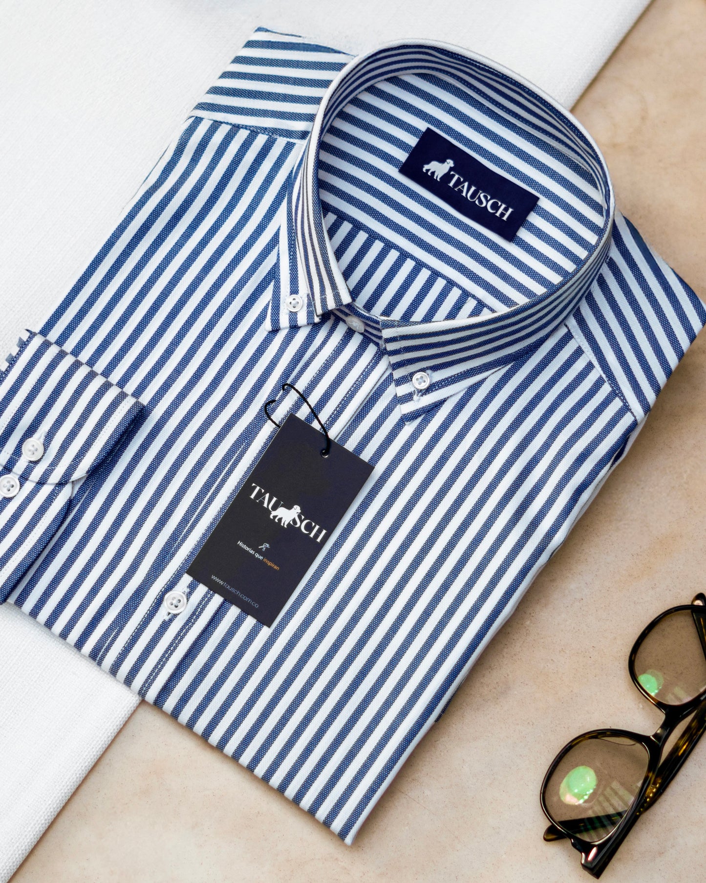 BARCELONA CAMISA RAYAS AZUL MARINO