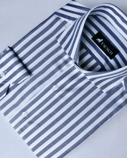 BUENOS AIRES CAMISA RAYAS AZUL MARINO