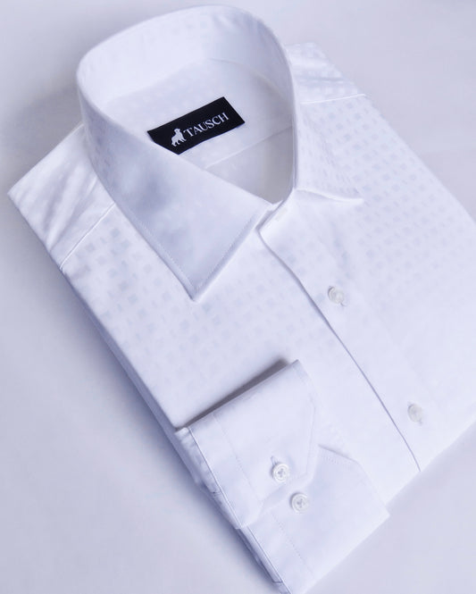 MACAO CAMISA BLANCA DISEÑO CUADROS FANTASIA