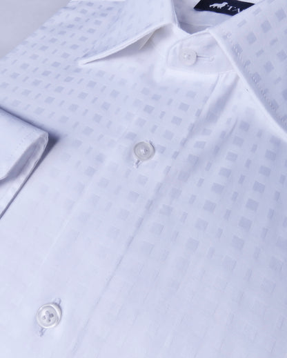 MACAO CAMISA BLANCA DISEÑO CUADROS FANTASIA