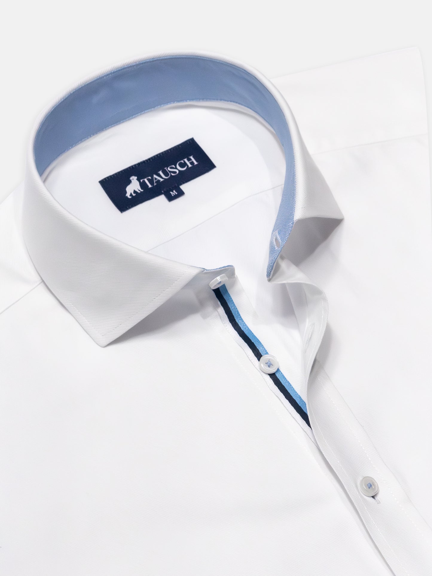 CAMISA  HOMBRE BLANCA TWILL CONTRASTE AZUL / AZUL