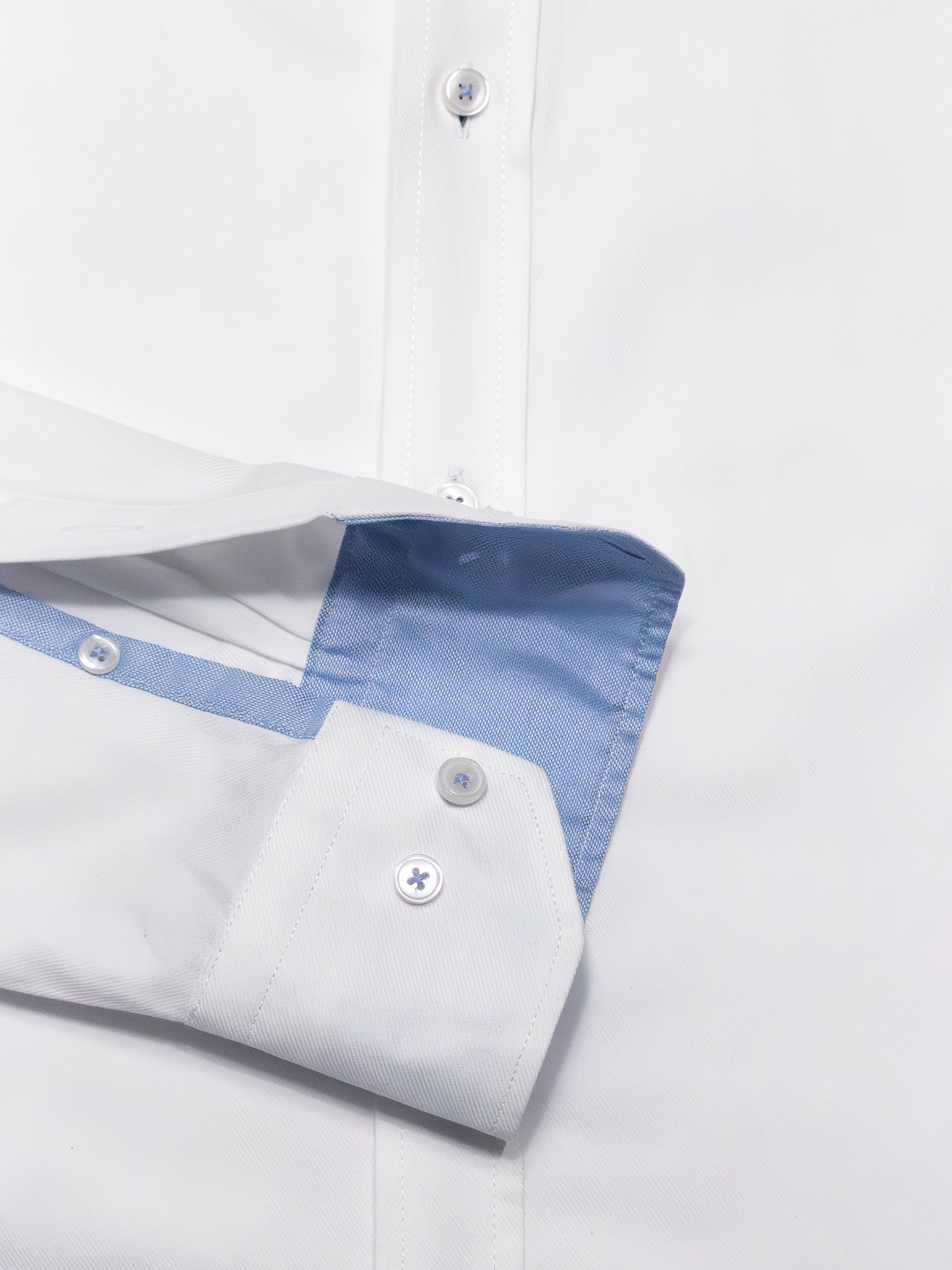 CAMISA  HOMBRE BLANCA TWILL CONTRASTE AZUL / AZUL