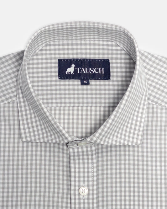 CAMISA HOMBRE MINICUADRO GRIS PERLA