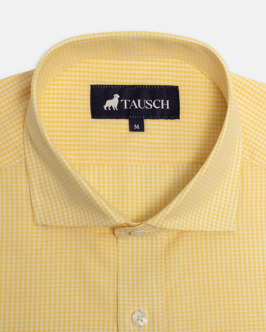 CAMISA HOMBRE MINICUADRO AMARILLO
