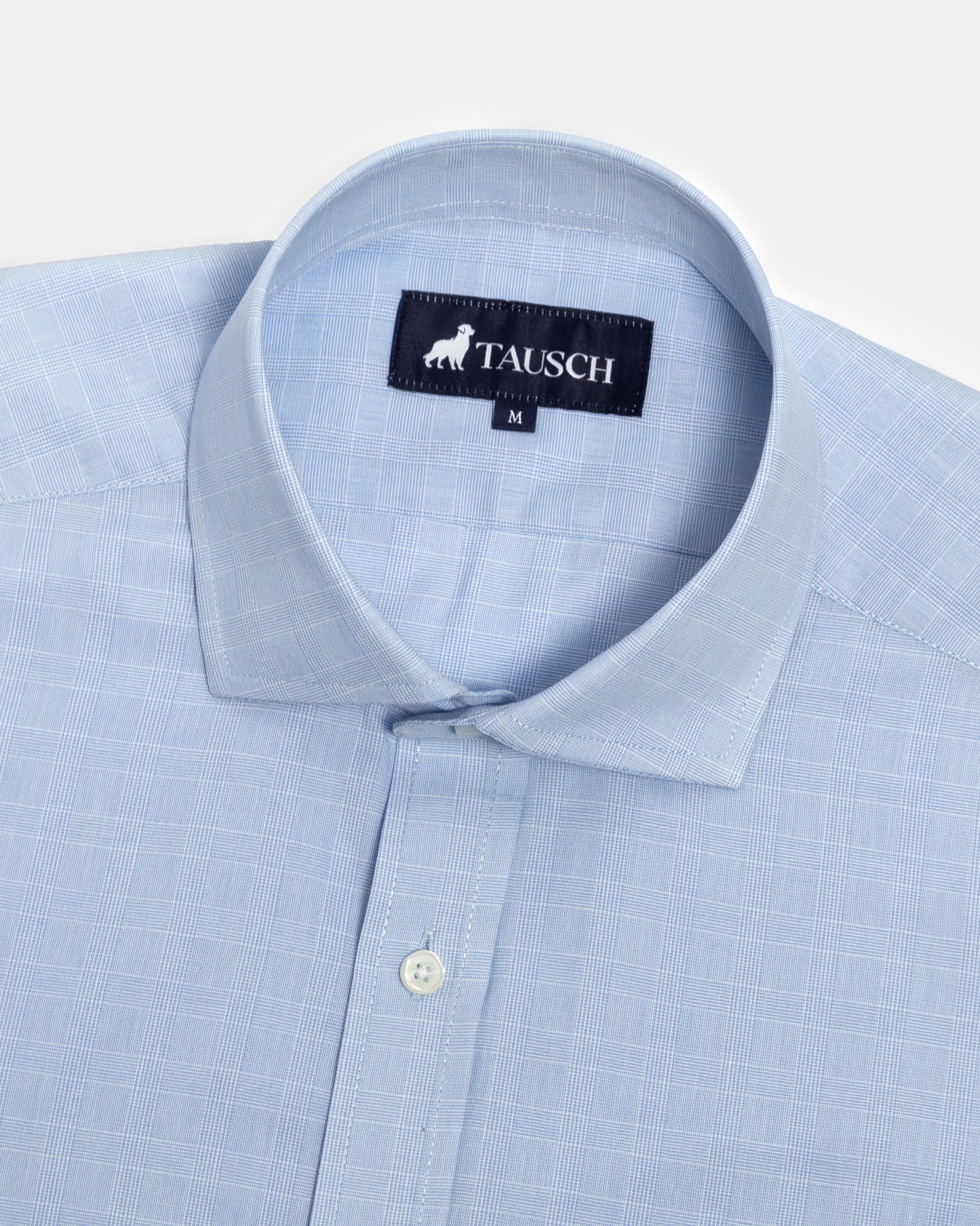 CAMISA HOMBRE CUADRO PRINCIPE DE GALES AZUL CLARO