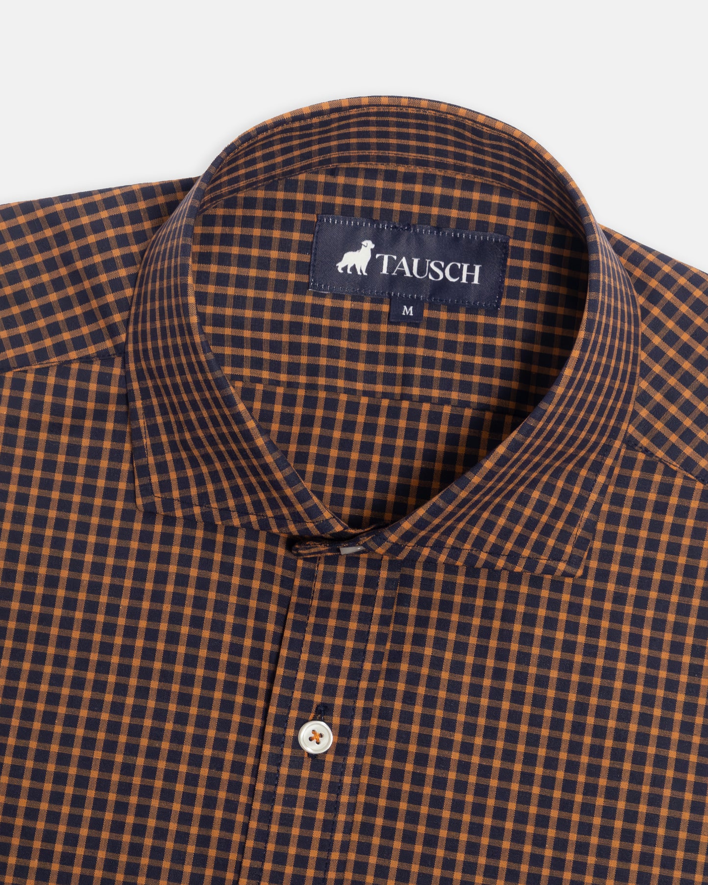 CAMISA HOMBRE CUADRO AZUL OSCURO NARAJA