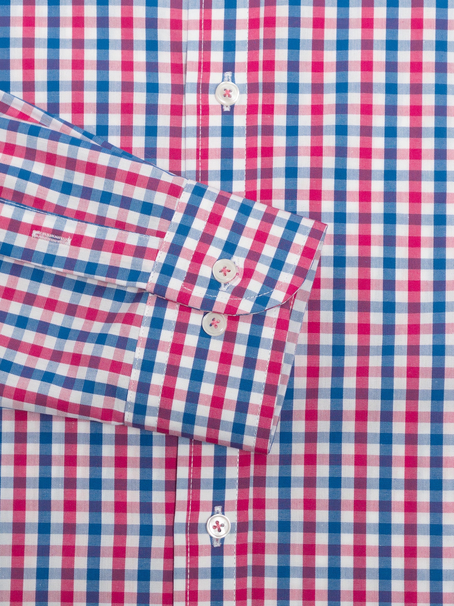 CAMISA HOMBRE CUADROS ROSADO AZUL BLANCO