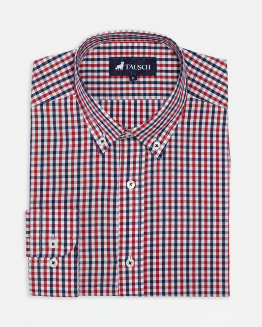 CAMISA HOMBRE CUADRO ROJO AZUL BLANCO