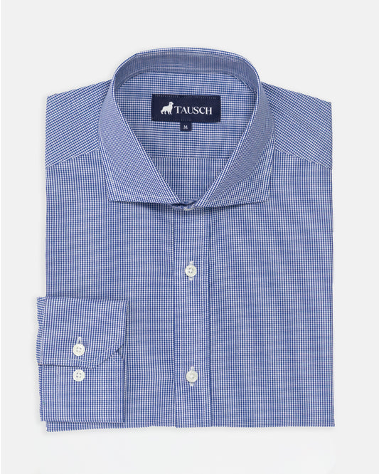 CAMISA HOMBRE MINICUADRO AZUL MEDIO