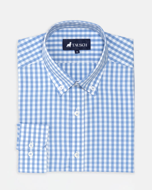 CAMISA HOMBRE CUADRO AZUL CELESTE BLANCO