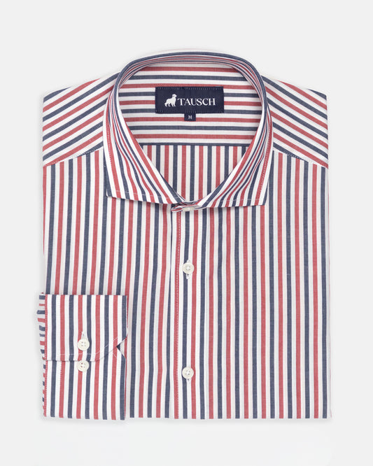 CAMISA HOMBRE RAYAS AZUL ROJO BLANCO