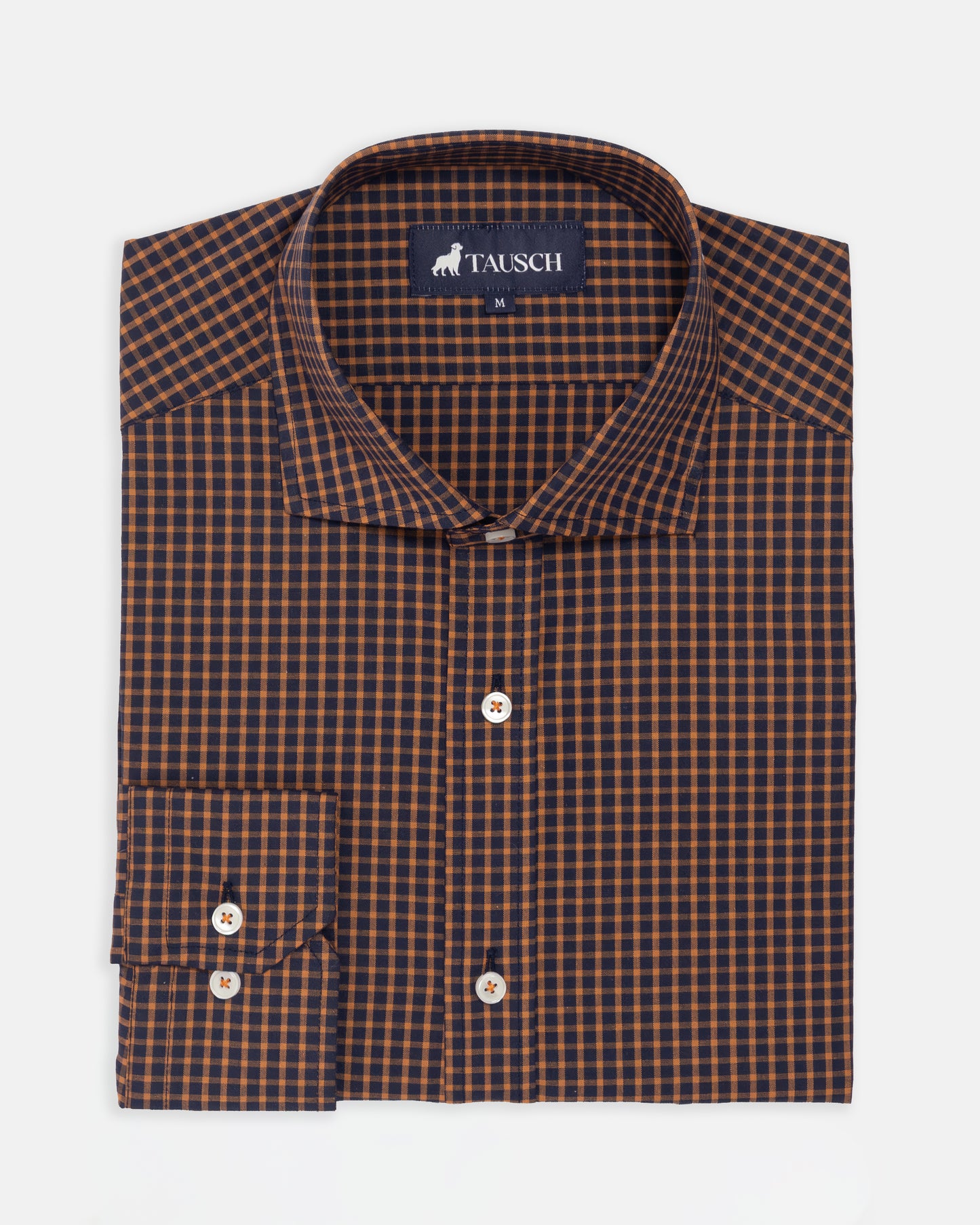 CAMISA HOMBRE CUADRO AZUL OSCURO NARAJA