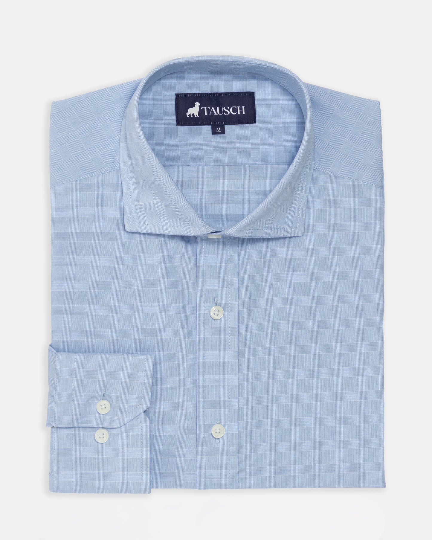 CAMISA HOMBRE CUADRO PRINCIPE DE GALES AZUL CLARO