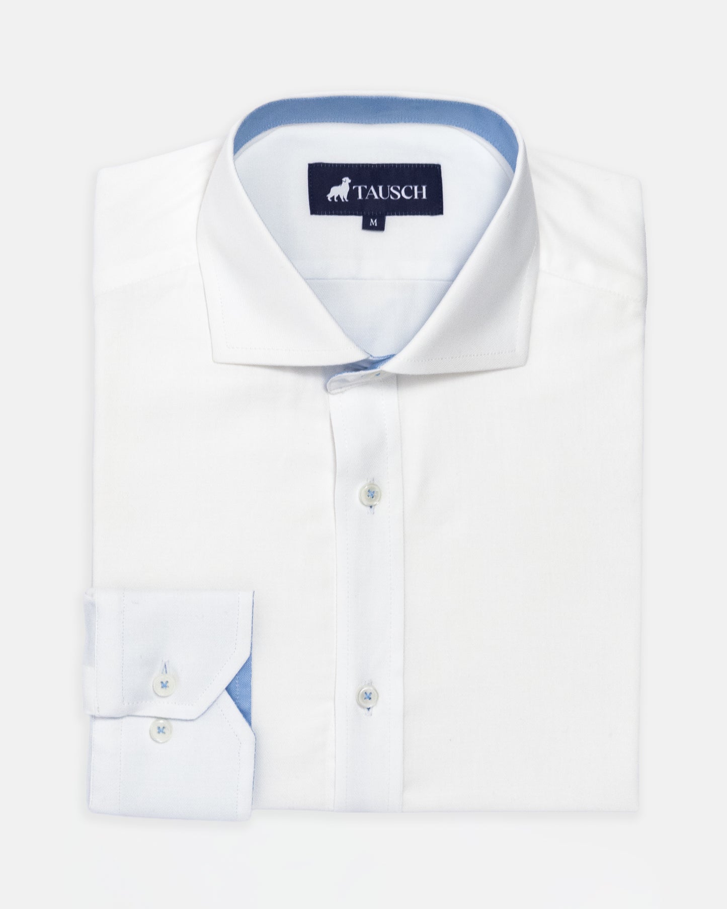 CAMISA  HOMBRE BLANCA TWILL CONTRASTE AZUL / AZUL