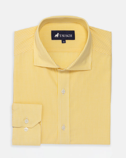 CAMISA HOMBRE MINICUADRO AMARILLO