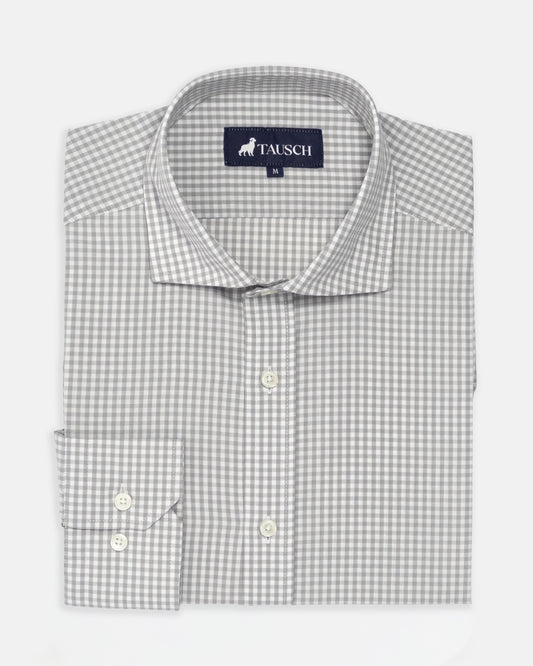 CAMISA HOMBRE MINICUADRO GRIS PERLA