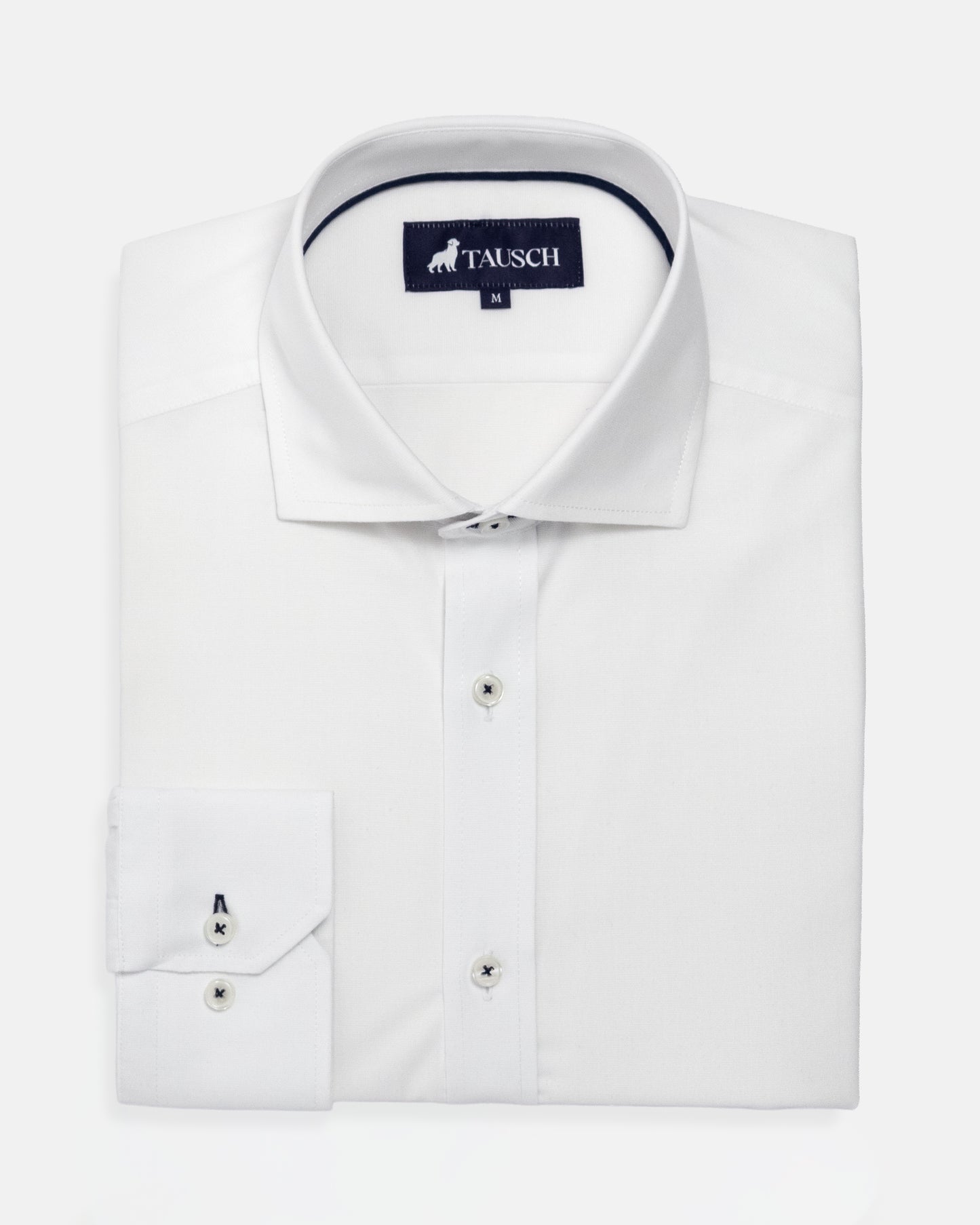 CAMISA HOMBRE BLANCA TWILL CTE AZUL OSCURO