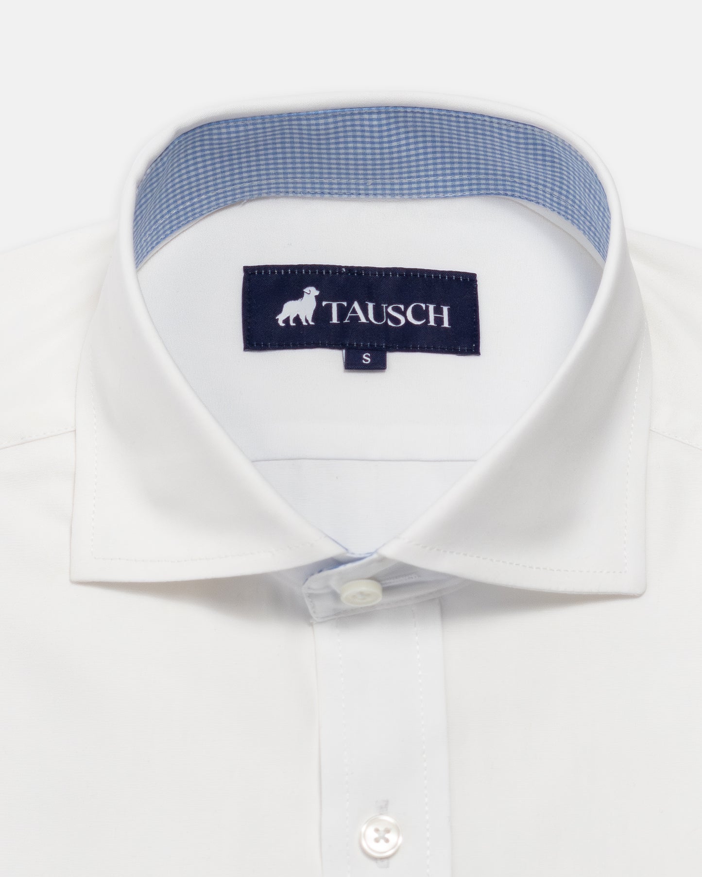 CAMISA HOMBRE POPELINA BLANCA CTE AZUL CUADROS