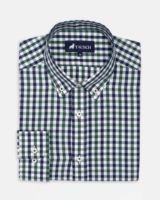CAMISA HOMBRE CUADRO VERDE AZUL OSCURO