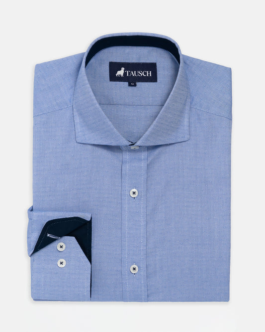 CAMISA HOMBRE MICRO DISEÑO AZUL