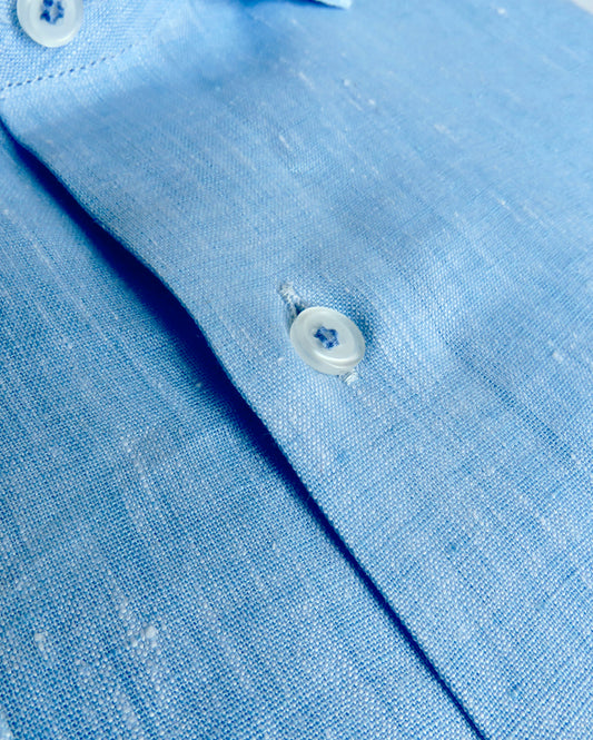 Camisa Amalfi lino azul claro