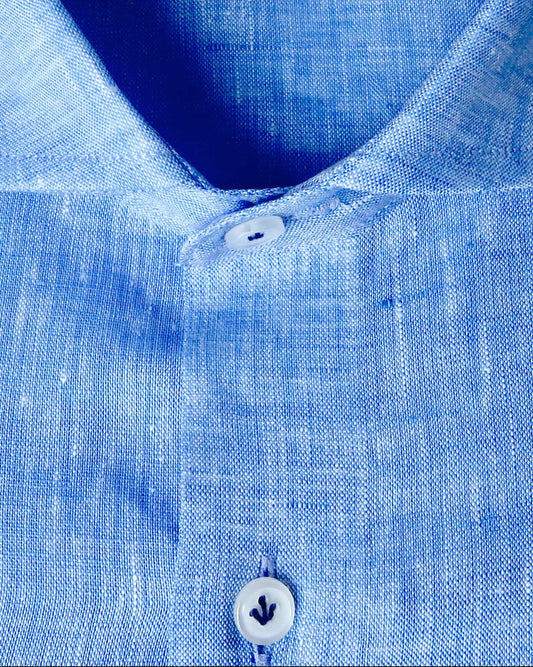 Camisa Niza lino sky blue