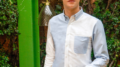 AMSTERDAM CAMISA OXFORD BICOLOR AZUL BLANCO